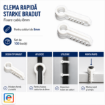 Imagine Clema Rapida Bradut 8mm STARKE ST00554 Set 100buc Fixare Cablu Plastic Alb