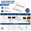 Imagine Clema Rapida Bradut 10mm STARKE ST00555 Set 100buc Fixare Cablu Plastic Alb