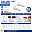 Imagine Clema Rapida Bradut 12mm STARKE ST00556 Set 100buc Fixare Cablu Plastic Alb