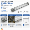Corp gol Starke IP65 2x120cm cleme metal 1 capat ST00761
