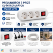Prelungitor Starke Vipex 3 prize 3m intrerupator 3x1.5mm CP alb ST00905