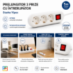 Prelungitor Starke Vipex 3 prize 5m intrerupator 3x1.5mm CP alb ST00906