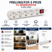 Prelungitor Starke Vipex 5 prize 3m intrerupator 3x1.5mm CP alb ST00911