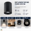 Spot aparent rotund Starke GU10 8W 96x125mm IP20 negru ST01150