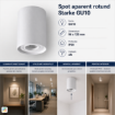 Spot aparent rotund Starke GU10 8W 96x125mm IP20 alb ST01151