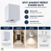 Spot aparent patrat Starke GU10 8W 80x80x84mm IP20 alb ST01155