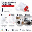 Stecher Schuko Starke 16A 2P+E inel 90grade alb ST01400
