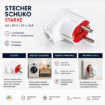 Stecher Schuko Starke 16A 2P+E tip L alb ST01402