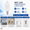 Bec LED Starke 6W B35 E14 600lm lumina rece ST01225