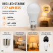 Bec LED Starke 6W B35 E27 600lm lumina calda ST01226