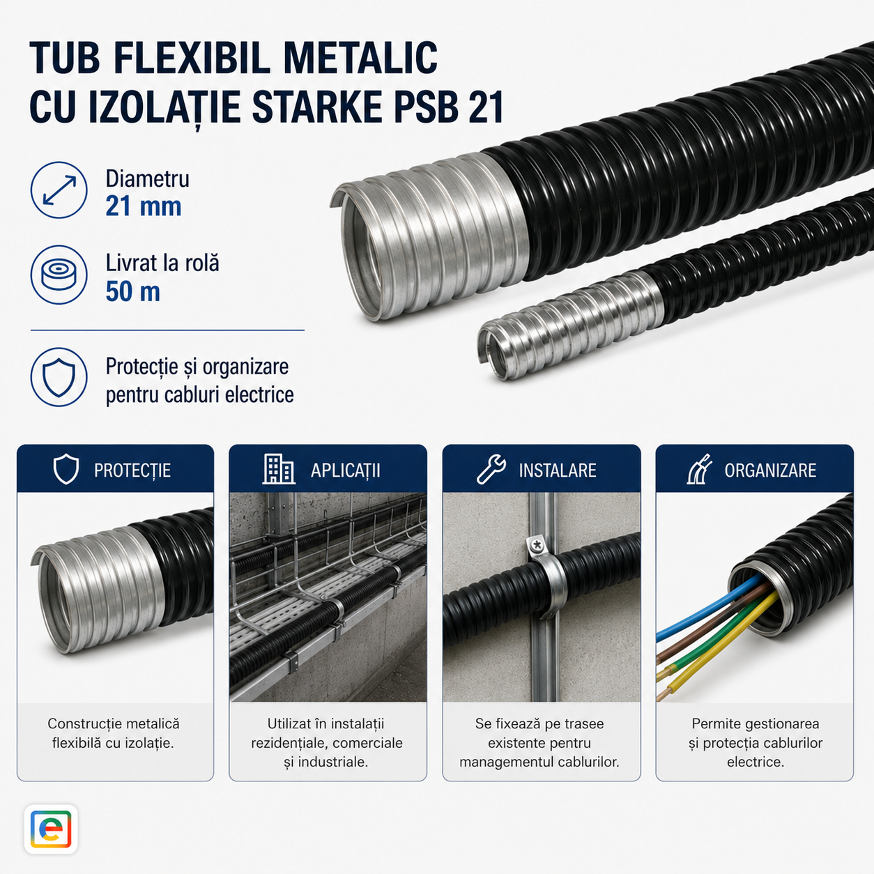 Tub flexibil metalic 21mm STARKE ST01620 PSB 21 ᐅ ETBM
