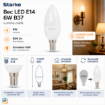 Bec LED Starke 6W B37 E14 3000K 45W 600lm ST01223