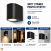 Spot Starke PT perete rotund 1xGU10 35W negru 80x65x75mm