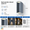Spot Starke PT perete rotund 2xGU10 2x35W gri 150x65x75mm