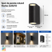 Spot Starke PT perete rotund 2xGU10 2x35W negru 150x65x75mm