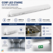 Corp LED aparent Starke IP65 1180mm 40W 4400lm 6500K kit emergenta