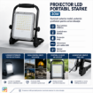 Proiector LED portabil Starke cablu USB 30W 6500k 1000lm aluminiu negru IP65 ST01941