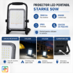 Proiector LED portabil Starke cablu USB 50W 6500k 1500lm aluminiu negru IP65 ST01942