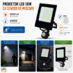 Proiector LED cu senzor 50W 5000lm 6500K IP65