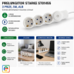 Imagine Prelungitor Starke ST01455 3 prize 5m cablu 3x1.5mm IP20 2500W cu intrerupator si impamantare alb