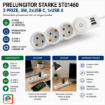 Imagine Prelungitor Starke ST01460 3 prize 3m intrerupator si 2xUSB-C 1xUSB-A cablu 3x1.5 alb