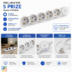 Imagine Prelungitor Starke ST01468 5 prize 1.5m 3x1.5mm IP20 alb cu intrerupator si impamantare