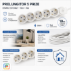 Imagine Prelungitor STARKE ST01467 5 prize 1000cm cablu 3x1.5mm 16A contact de protectie alb
