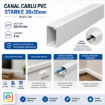 Imagine Canal Cablu PVC 2x1cm Bara 2m Montaj Aparent STARKE ST01706