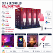 Imagine Set 4 becuri inteligente NITA Smart Lights C37 E14 5W 470lm RGBW WiFi