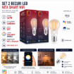 Imagine Set 2 becuri inteligente NITA Smart Lights Vintage A60 E27 7W 806lm Total White WiFi