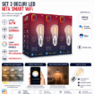 Imagine Set 3 becuri inteligente NITA Smart Lights Vintage A60 E27 7W 806lm Total White WiFi