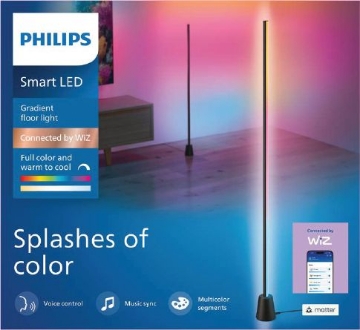Lampadar LED inteligent PHILIPS Smart Connected by WiZ negru 9.7W 135.5cm RGBICW Matter