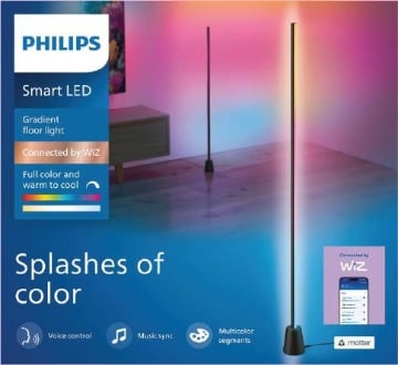 Imagine Lampadar PHILIPS Smart RGBIC 9.7W 135.5cm Wiz Connected