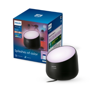 Veioza LED inteligenta PHILIPS Smart Connected by WiZ Squire Lite neagra 8.5W 550lm RGBW