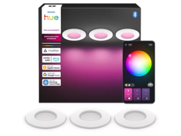 Pachet 3 plafoniere incastrate PHILIPS Hue Slim S 9cm 3x1000lm RGBW IP44