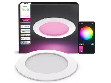 Imagine Plafoniera inteligenta PHILIPS Hue Slim L incastrata 17cm 14W 1500lm RGBW IP44