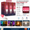 Imagine Set 3 becuri inteligente NITA Smart Lights C37 E14 6W 400lm RGBW WiFi