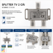 Imagine Splitter TV 2 Cai Coaxial Metalic Profesional STARKE ST00361