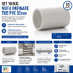 Imagine Set 10 Buc Mufa Imbinare Tub PVC 32mm STARKE ST00441 Electrice