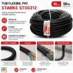 Imagine Tub Flexibil PVC 25mm STARKE ST00313 Negru Rola 50m