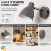 Imagine Aplica Dormitor STARKE ST00317 FR 60W E27 IP20 Dreapta Gri