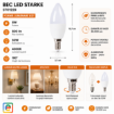 Imagine Bec LED Starke ST01229 8W(50W) B37 E14 800lm 4000K lumina rece