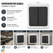 Imagine Intrerupator Dublu IP54 Aparent STARKE ST00237 Gri Tehnopolimer