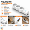 Imagine Prelungitor STARKE ST01458 3 prize 7m intrerupator 3x1.5 CP Alb