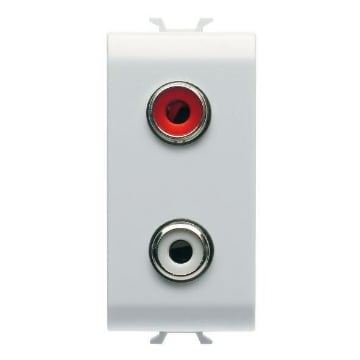 Priza Gewiss Chorus Monochrome RCA dubla 1 modul Alb GW10453