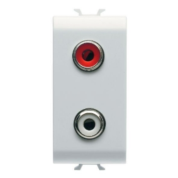Priza Gewiss Chorus Monochrome RCA dubla 1 modul Alb GW10453