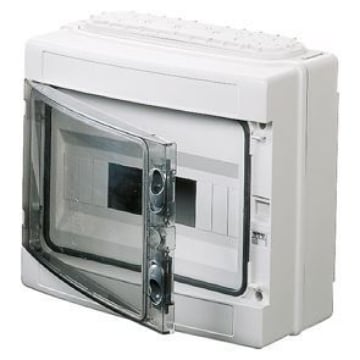 Tablou plastic aparent Gewiss 12 module cu bara P+N IP65 GW40113