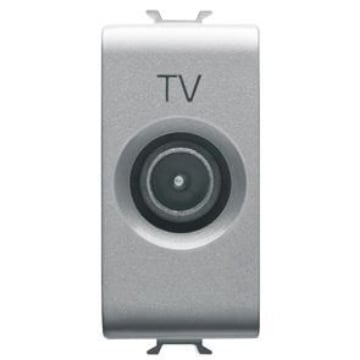 Priza TV Gewiss Chorus de trecere 5dB 1 modul tata 9.5mm titan GW14362