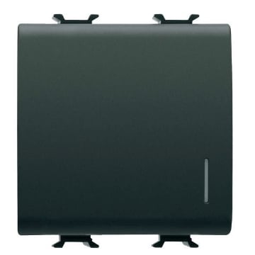 Intrerupator LED modular simplu Gewiss Chorus 2 module 16A negru GW12032