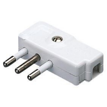 Stecher alb Gewiss standard italian 10A 2P+E 250V 90 grade GW28007